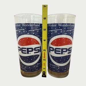 Vintage Pepsi Winter Wonderland Holiday Christmas Music Drinking Glasses